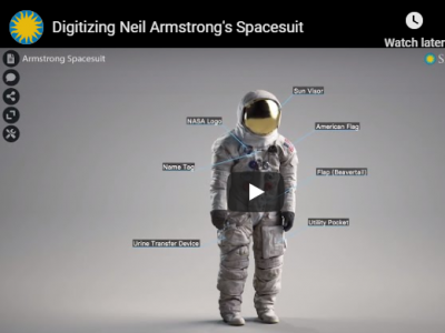 Webpage with a 3D space suit